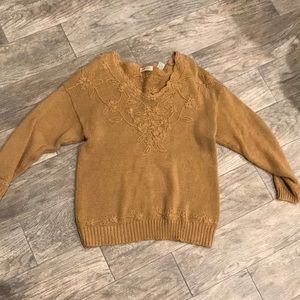 Vintage Express knitted sweater fancy neckline
